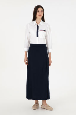 Женская темно-синяя тканая юбка Неожиданная скидка в корзине - U.s. polo assn фото 3