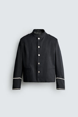 CHAQUETA CROPPED FIT CONTRASTES / Azul - Zara фото 8