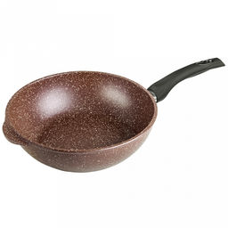 Сотейник с антипригарным покрытием д24см "Шоколад", h8,2см, s0,4см, ручка из термостойкого пластика, стеклянная крышка с пароотводом, подарочная упаковка (Россия)