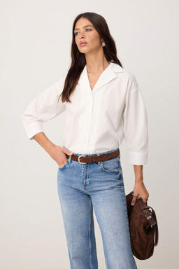 Wardrobe Essentials Beyaz %100 Pamuk Gomlek - Trendyolmilla фото 3