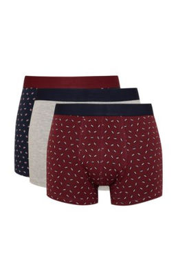 Erkek Regular Fit Desenli 3lu Boxer