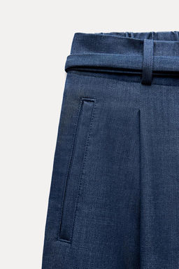 BELTED WIDE-LEG TROUSERS - Zara фото 4