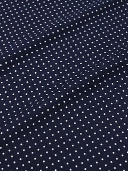 Теплый хлопок Белый горох (2мм) на чернильном-2, ш.1.5м, хлопок-100%, 160гр/м.кв