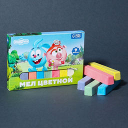 Цена за 4 шт. Мелки цветные школьные набор 9 шт. Смешарики, прямоугольные фото 5