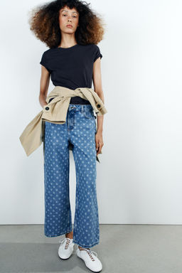 JEANS Z1975 CULOTTE TIRO ALTO LUNARES / Azul medio