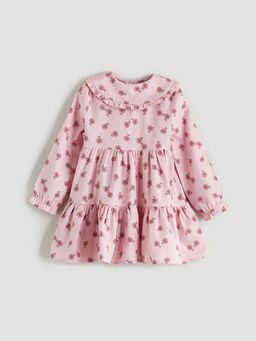 Bebe Yaka ?i?ekli K?z Bebek Elbise