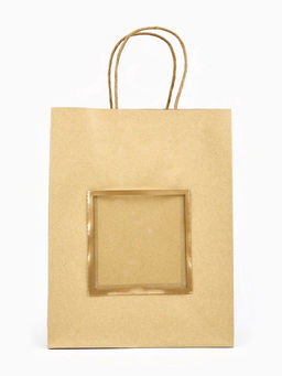 Цена за 2 шт. Пакет крафтовый с открыткой Подарок, MS 18?10?23 см