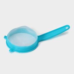 Сито с ручкой, набор 3 шт., пластик, d=6.5/8/12 см, бирюзовое