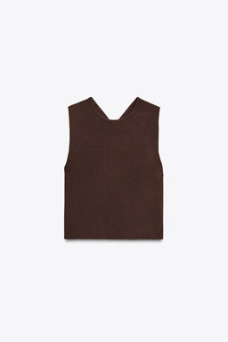 KNIT CUT-OUT BACK TOP