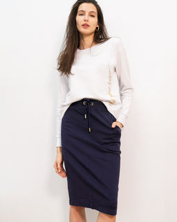 ЛИКВИДАЦИЯ / Юбка с карманами из тонкого футера с эластаном