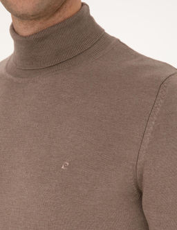Vizon Melanj Slim Fit Bal_k__ Yaka Basic Triko Kazak