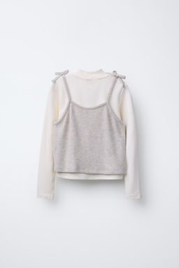 T-SHIRT WITH KNITTED VEST - Zara фото 3