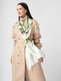 Большой, мягкий, тонкий и очень нежный двусторонний палантин с рисунком. - Tantino фото 5