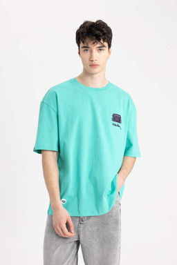 Футболка оверсайз с круглым вырезом и короткими рукавами Keith Haring - Defacto фото 4