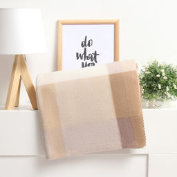 Плед «Экономь и Я. Клетка», 75×100 см, флис, бежевый