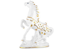 Фигурка декоративная 11*5*14,5 см Лошадь белая с золотом, фарфор - Elan gallery фото 4