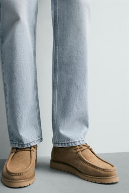 LEATHER MOC TOE SHOES - Zara фото 10