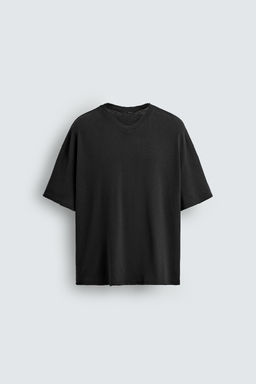 CAMISETA CUELLO PICO ALGOD?N - C??AMO / Negro