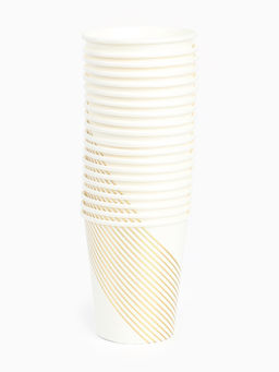 Посуда одноразовая бумажная на 20 персон, 40 предметов, бело-золотой цвет