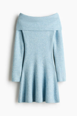 Vestido off-the-shoulder en punto de canal? - H&m фото 4