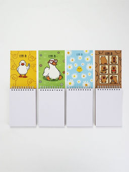 Цена за 4 шт. Скетчбук А6, 80 л. 100 г/м  "Зверьки" МИКС