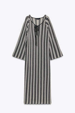 STRIPED KNIT DRESS WITH LINEN - Zara фото 8