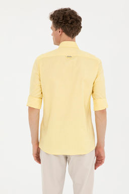 U. S. Polo Assn / Мужская желтая базовая рубашка с длинным рукавом - U.s. polo assn фото 12