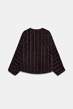 QUILTED VELVET KIMONO WITH BEADS - Zara фото 4