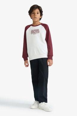 Oversize Geni_ Kal_p Bisiklet Yaka Nak__l_ Sweatshirt Erkek _ocuk - Defacto фото 2