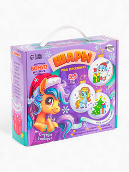 Елочные шары под раскраску Новогодний сюрприз, набор 6 шт. + краски