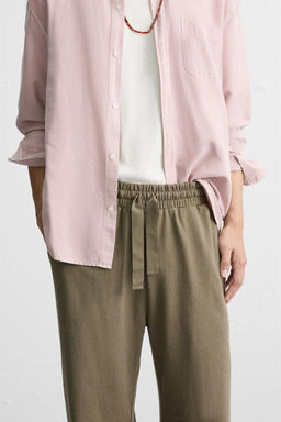 RUSTIC TEXTURED WEAVE TROUSERS - Zara фото 5