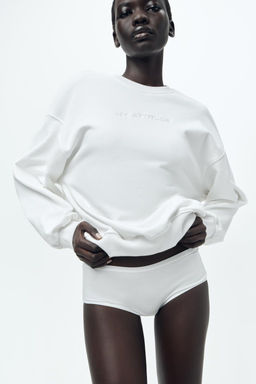 MINIMALIST SLOGAN SWEATSHIRT - Zara фото 2