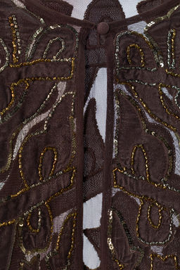 COMBINED VELVET BEADED SEQUIN CAPE - Zara фото 4