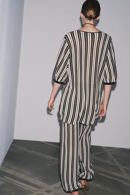STRIPED KNIT TOP WITH LINEN - Zara фото 4