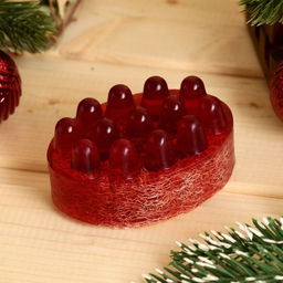 Массажное мыло с люффой Брусника - Корица 100 г