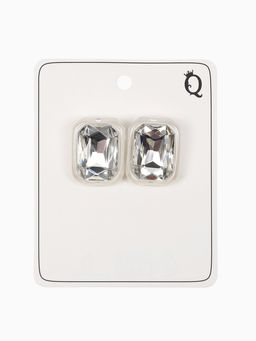 Серьги "Кристалл" прямоугольник грань, цвет прозрачно-белый