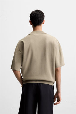 RELAXED FIT KNIT POLO SHIRT - Zara фото 3