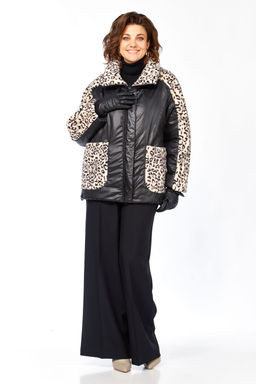 Куртка LADY SECRET 7294 черный/леопардовый мех
