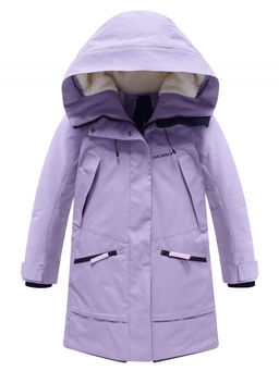 Парка зимняя подростковая для девочки с капюшоном сиреневого цвета 9538Sn - Valianly фото 8