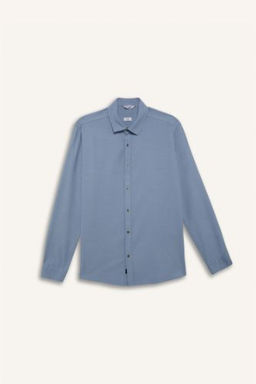 Slim Fit Dar Kesim Pamuklu Uzun Kollu Gomlek