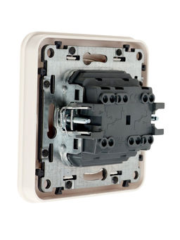 Выключатель проходной, серия Circular, 10 А, двухклавишный, скрытый монтаж, белый