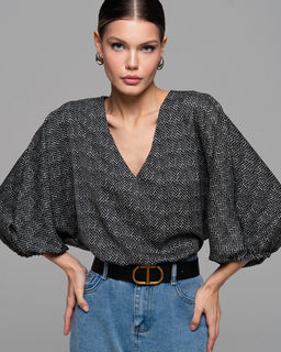 БЛУЗКА ШЁЛКОВАЯ С ЦЕЛЬНОКРОЕНЫМ РУКАВОМ 17.6.12