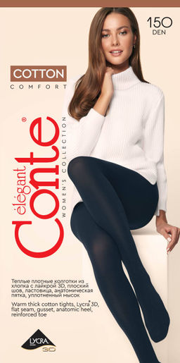Колготки теплые CONTE COTTON 150 chocolate - Conte elegant фото 5