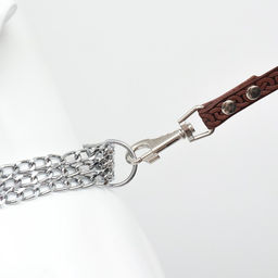 Ошейник металлический, плетёный, с вставкой из нейлона, 60 см × 3 мм