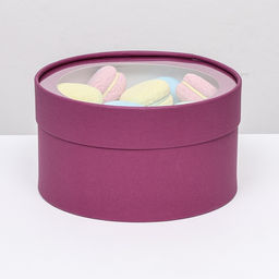 Подарочная коробка Wewak сливовая, завальцованная с окном, 18 х 10 см