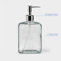 Дозатор для мыла SAVANNA, стекло, 580 мл, прозрачный
