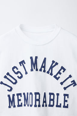 CAMISETA VARSITY TEXTO / Blanco - Zara фото 4