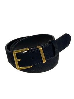 Ремень женский из натуральной замши и кожи, цвет черный