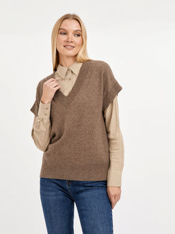 пуловер женский свободного кроя с коротким рукавом - Glenfield фото 3