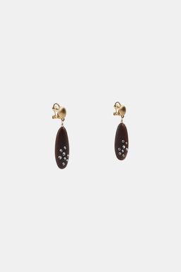 WOOD-EFFECT GLITTER EARRINGS - Zara фото 6